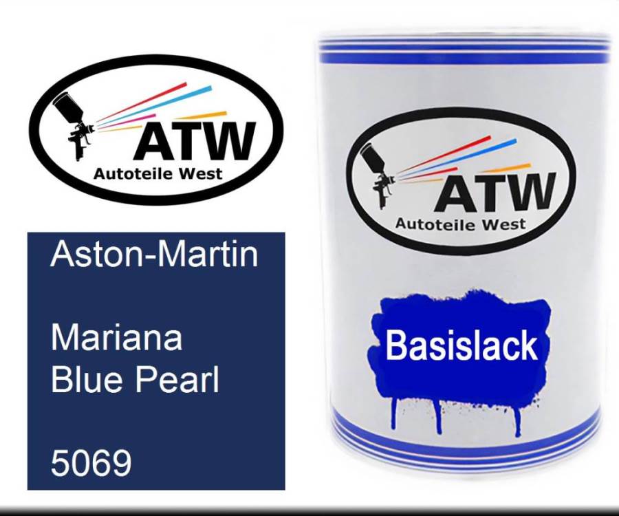 Aston-Martin, Mariana Blue Pearl, 5069: 500ml Lackdose, von ATW Autoteile West.